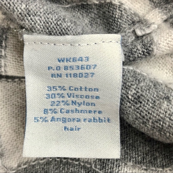 Boden gray and white cotton/cashmere blend dress with stripes/geometric shapes - Picture 11 of 14